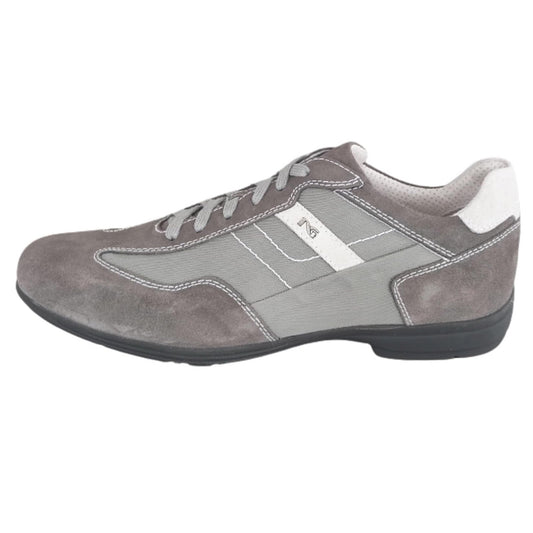 Sneakers Stringate Basse Uomo P704780U Vera Pelle Scamosciata Tessuto Gysel Grigio Fumo - 43 EU