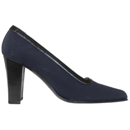 Dècolletè Donna Erika D’Alessio 847, Tela Seta, Vera Pelle, Profilo Vernice, Blu