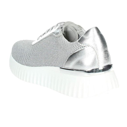 Cinzia Soft Sneakers Donna Grigio Argento Tessuto Platform Bianco Iv16553