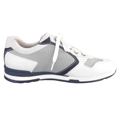 Sneakers Uomo NeroGiardini P008025 Vera Pelle Bianco Blu - 44 EU