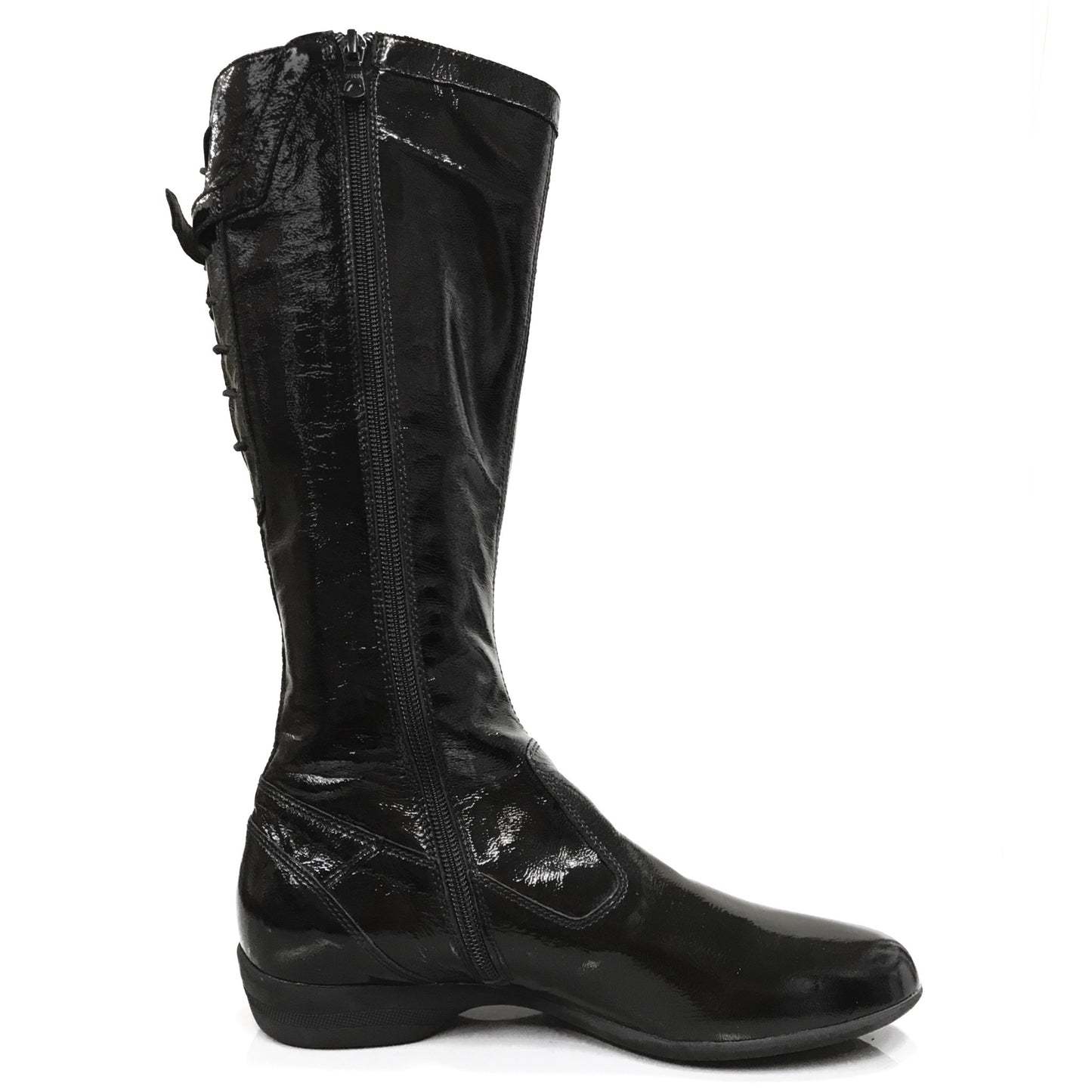 Stivali bassi Donna NeroGiardini 00511 Vera Pelle, Naplak in Vernice, Cerniera Zip, Lacci, Nero - Numero 38