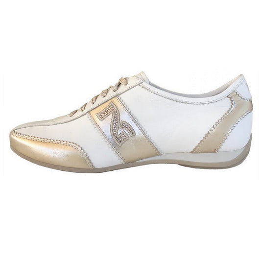 Sneakers Donna NeroGiardini 00275 Vera Pelle Bianco e Oro