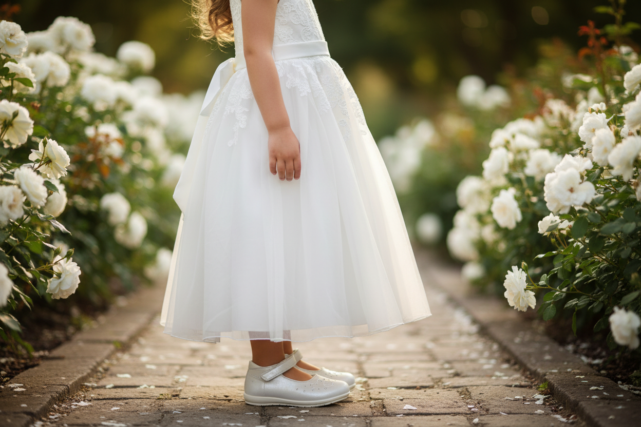 Ballerine Bambina NeroGiardini P420300F Bianco Moonlight Vera Pelle