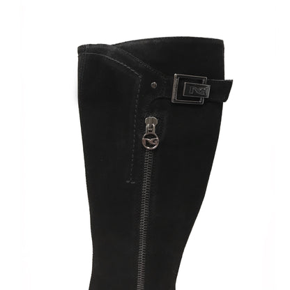 Stivali bassi Donna NeroGiardini A005102D Vera Pelle Scamosciata, Fondo gomma, Cerniera Zip - Colore Nero