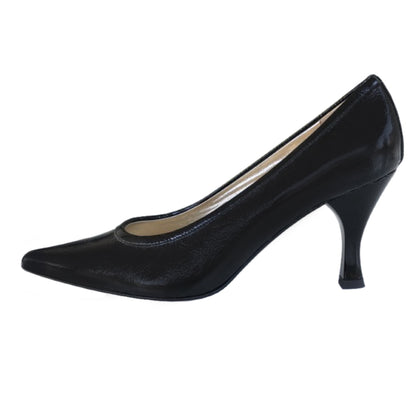 Décolleté Nero NeroGiardini 00400 Scarpe a punta, Vera Pelle in Vernice, Tacco Basso