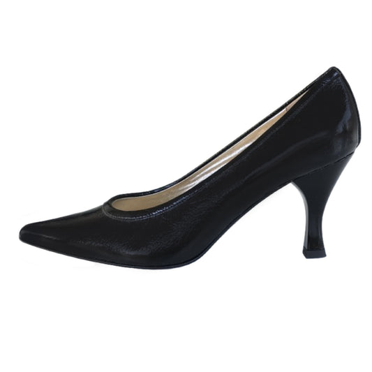 Décolleté Nero NeroGiardini 00400 Scarpe a punta, Vera Pelle in Vernice, Tacco Basso