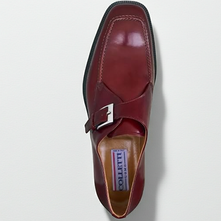 Scarpe Classiche Uomo con Fibbia, Colletti 2724, Vera Pelle, Marrone, Fondo Cuoio - Numero 46