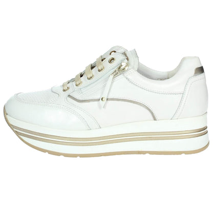 Sneakers Cinzia Soft IV919575 White/Gravel Bianco e oro, Vera Pelle, Platform, Zip Laterale
