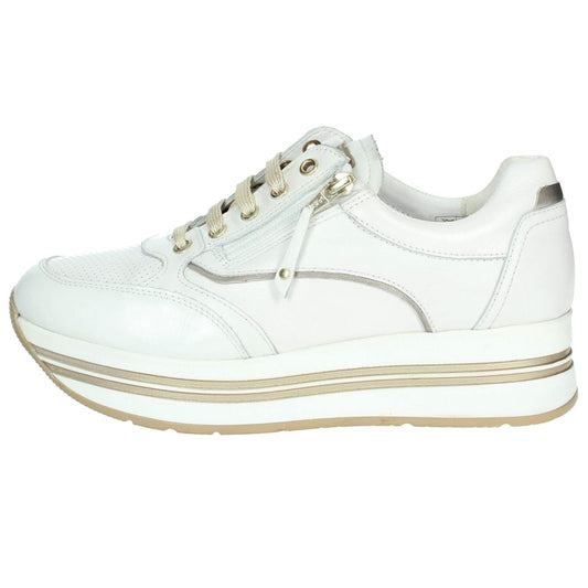 Sneakers Cinzia Soft IV919575 White/Gravel Bianco e oro, Vera Pelle, Platform, Zip Laterale