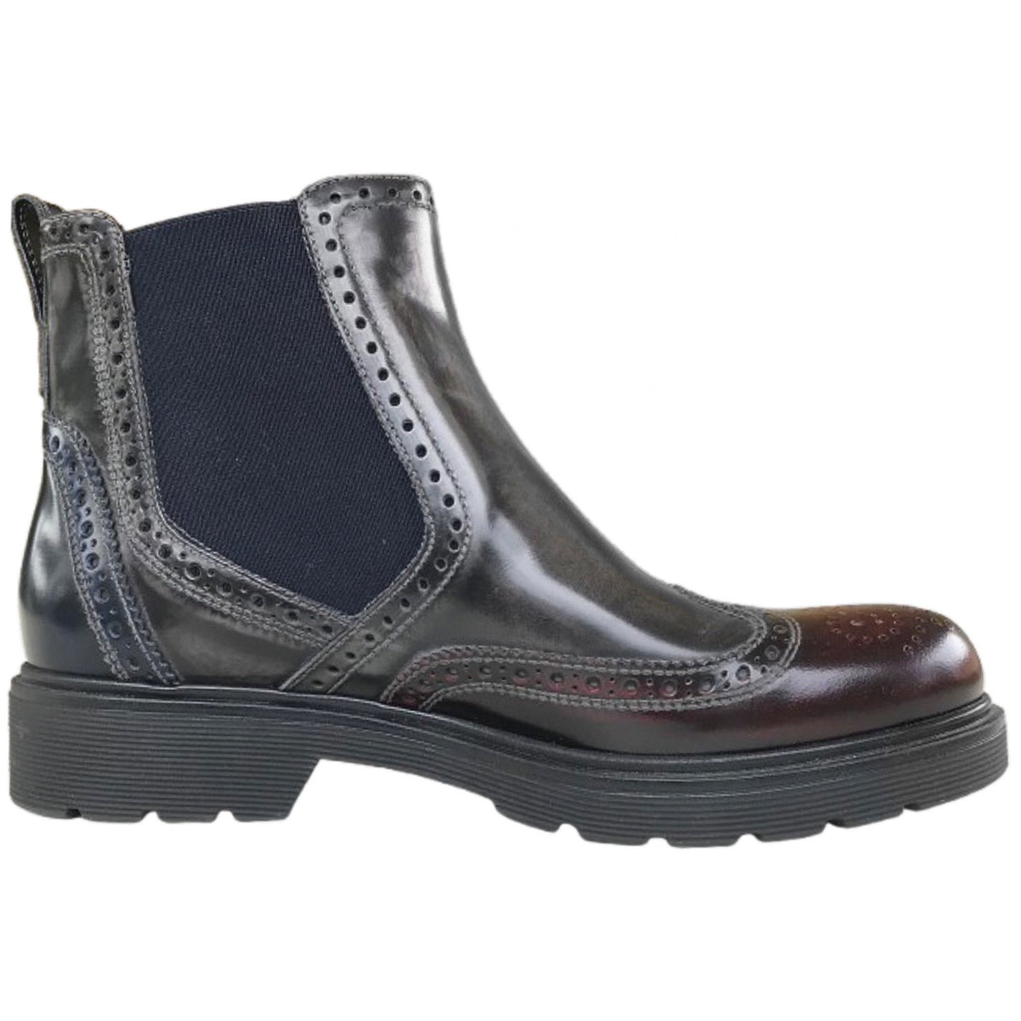 Stivaletti Beatles NeroGiardini in Vera Pelle Abrasivata Blu, Bordeaux e Grigio Antracite, con Elastici Laterali, Tacco Basso – Art. A616171D