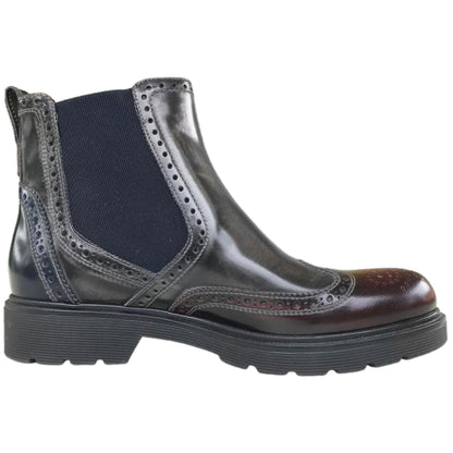Stivaletti Beatles NeroGiardini in Vera Pelle Abrasivata Blu, Bordeaux e Grigio Antracite, con Elastici Laterali, Tacco Basso – Art. A616171D