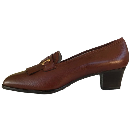 Scarpe comfort donna, MARLENE, 3660, tacco 4 cm, Vera Pelle, Marrone Cuoio