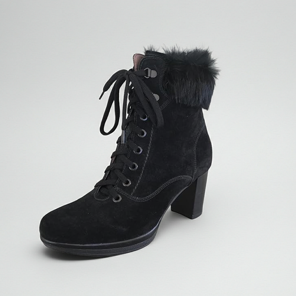 Stivaletti Neri Donna NeroGiardini A207801D, Plateau, Vera Pelle Camoscio, Pelliccia Nera, Inverno - 37 EU