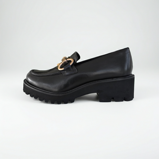 Mocassini Donna Pregunta 2424008 in Vera Pelle con Morsetto Oro Satin