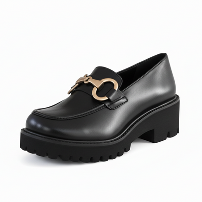 Mocassini Donna Pregunta 2424008 in Vera Pelle con Morsetto Oro Satin