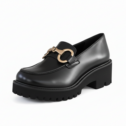 Mocassini Donna Pregunta 2424008 in Vera Pelle con Morsetto Oro Satin