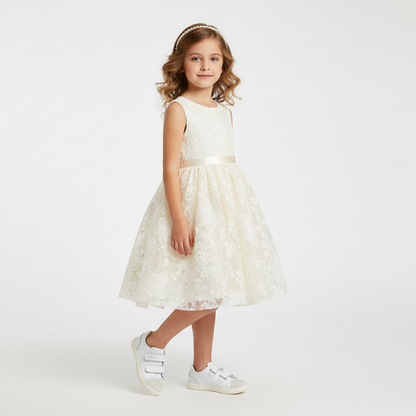 Scarpe Bambina, Chiusura a strappo, NeroGiardini, P327011F Bianco, Vera Pelle, Strass, 27 EU