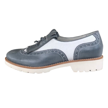 Scarpe Inglesine Estive Donna NeroGiardini P717192D Navy Bianco
