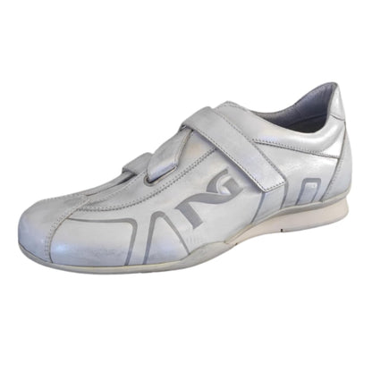 Sneakers con Strappo Uomo NeroGiardini 07647 Vera Pelle Argento - 40 EU