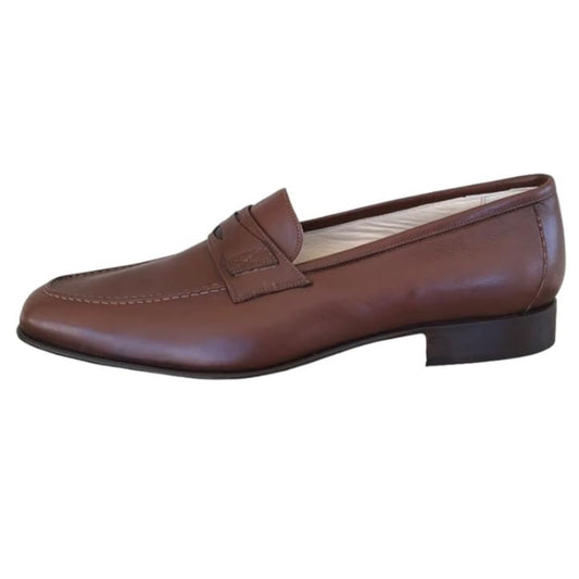Mocassini Uomo Enzo del Lago Art. 2122 Pelle Marrone con morsetto Fondo Cuoio