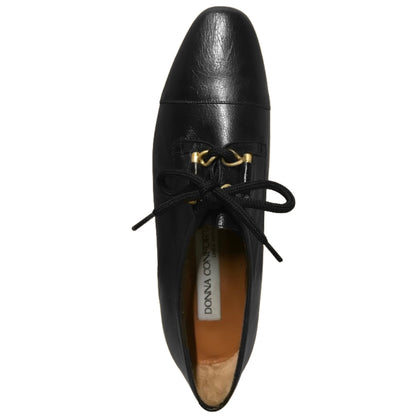 Scarpe classiche Donna Confort 1603 con lacci, tacco 4.5 cm, con Vera Pelle, Nero