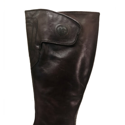 Stivali bassi Donna NeroGiardini 00840 Vera Pelle, Fondo Gomma, Cerniera Zip, Elastico, Chiusura a strappo - Testa di Moro, Bronzo