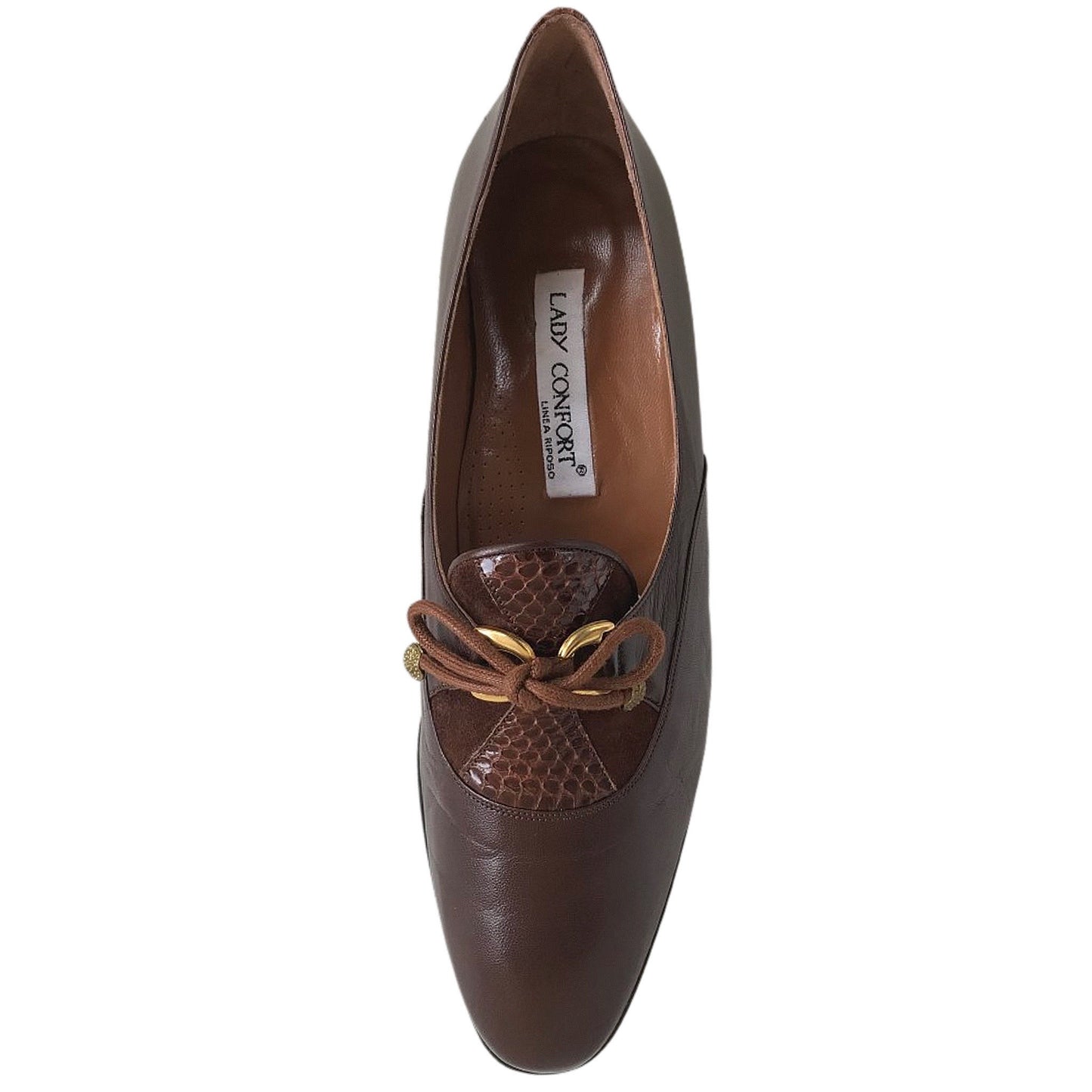 Scarpe donna LADY CONFORT 1429, tacco 4.5 cm, con lacci, Marrone