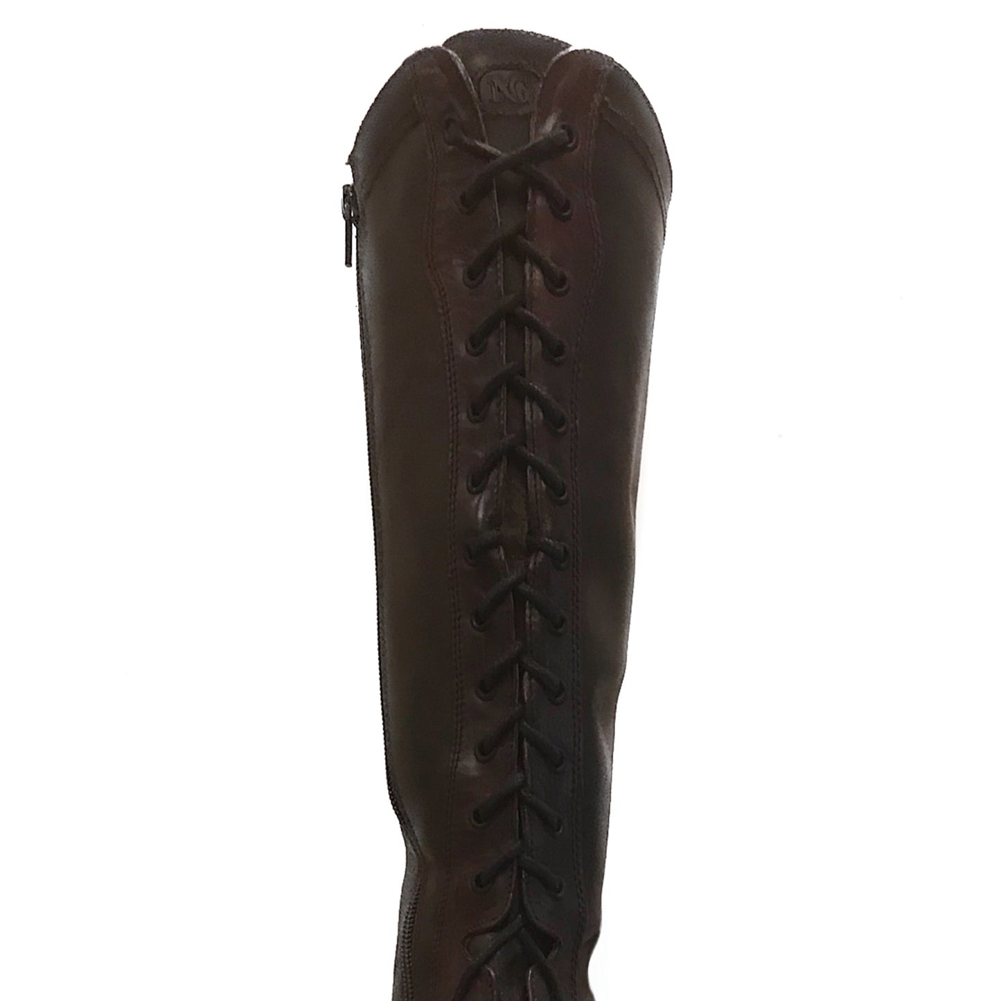 Stivali Anfibi Donna NeroGiardini Stivale 00460 Vera Pelle, Fondo Gomma, Cerniera Zip, Lacci, Marrone Testa di Moro - Numero 39 ( EU)