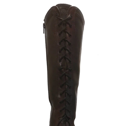 Stivali Anfibi Donna NeroGiardini Stivale 00460 Vera Pelle, Fondo Gomma, Cerniera Zip, Lacci, Marrone Testa di Moro - Numero 39 ( EU)