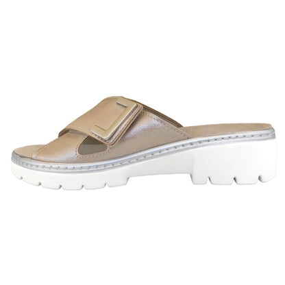Ciabatte CinziaSoft MZB56-T Vera Pelle Oro Rosa con strap e plantare estraibile