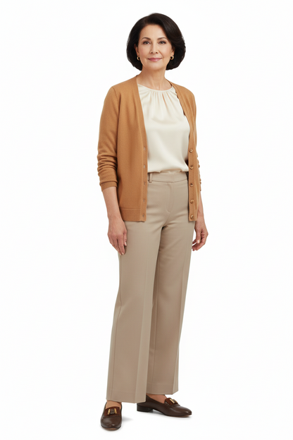 Décolleté Lady Confort 1440 Vera Pelle Marrone Ebano con decorazione oro