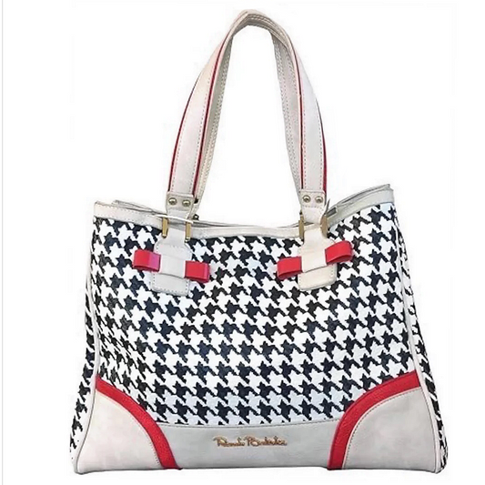 Borsa a spalla Renato Balstra ecopelle beige pied de coque bianco e nero