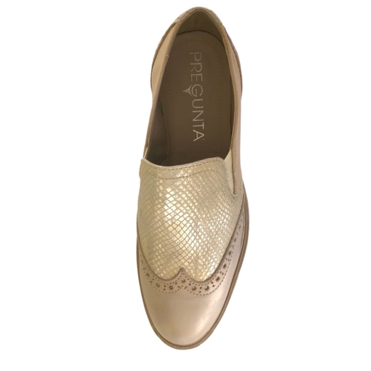 Mocassini PREGUNTA 24804VKR Vera Pelle con Elastici Laterali Champagne