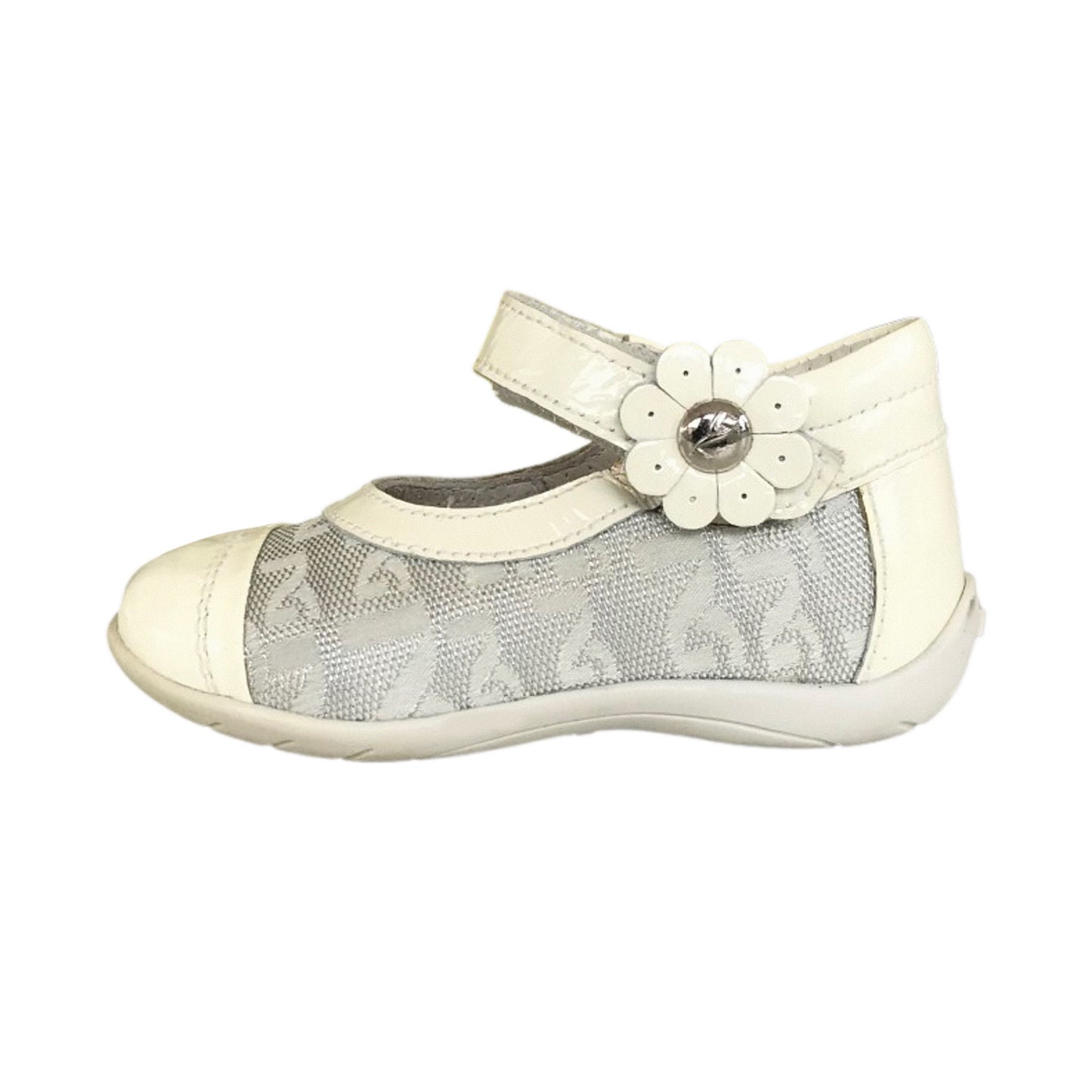 Scarpe Bambina NeroGiardini P022055 Primi Passi Naplak Bianco Latte e Argento