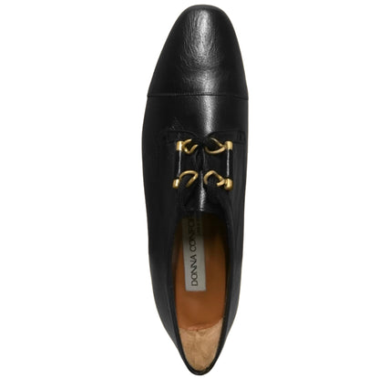 Scarpe classiche Donna Confort 1603 con lacci, tacco 4.5 cm, con Vera Pelle, Nero