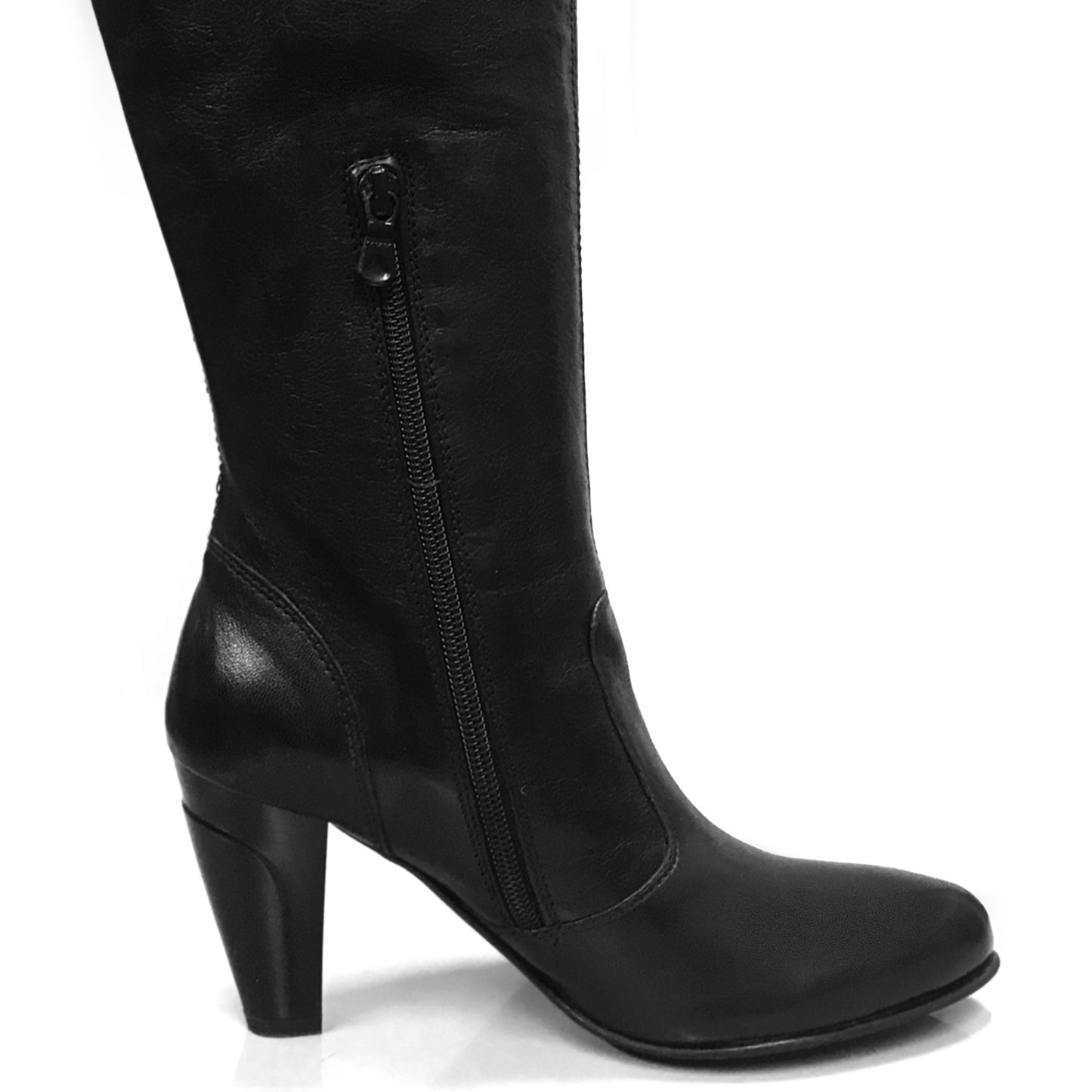 Stivali alti Donna NeroGiardini A900271E Tacco alto 7 cm, Vera Pelle, Nero, Zip