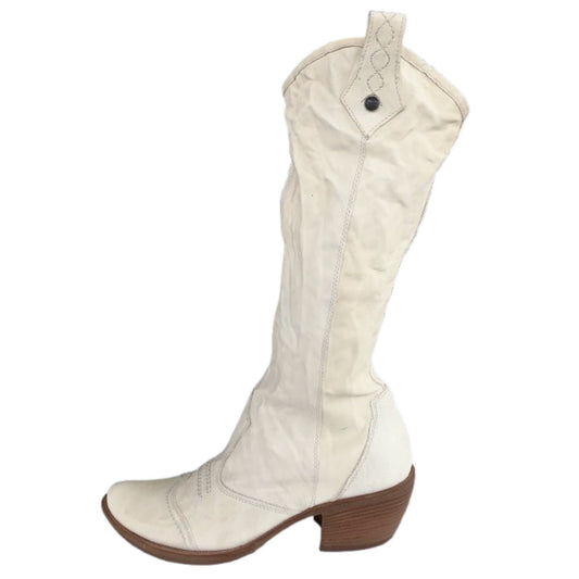 Stivali Texani Donna NeroGiardini 00320 Vera Pelle Bianco Latte