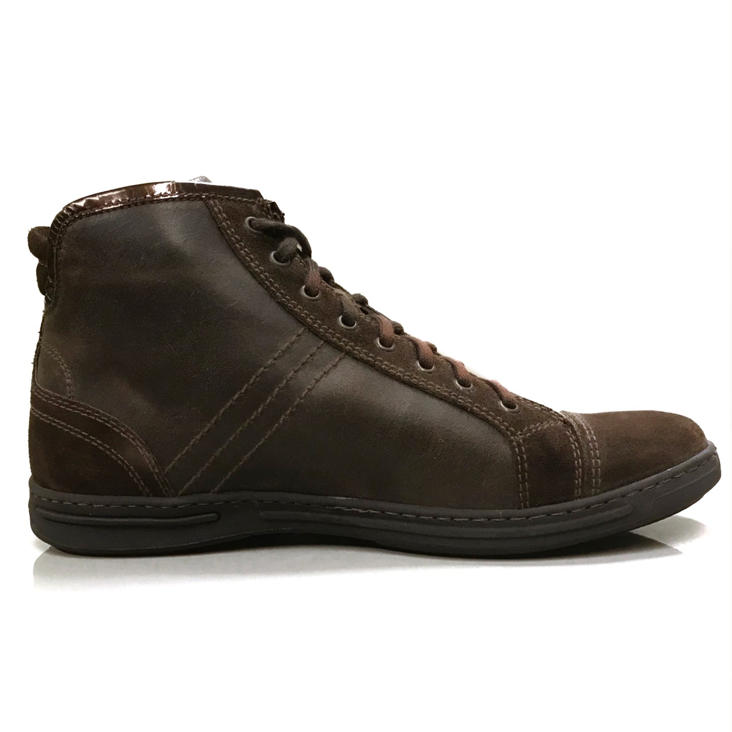 Sneakers Stringate Uomo NeroGiardini 07740 Vera Pelle e Pelle Scamosciata, Marrone Testa di Moro