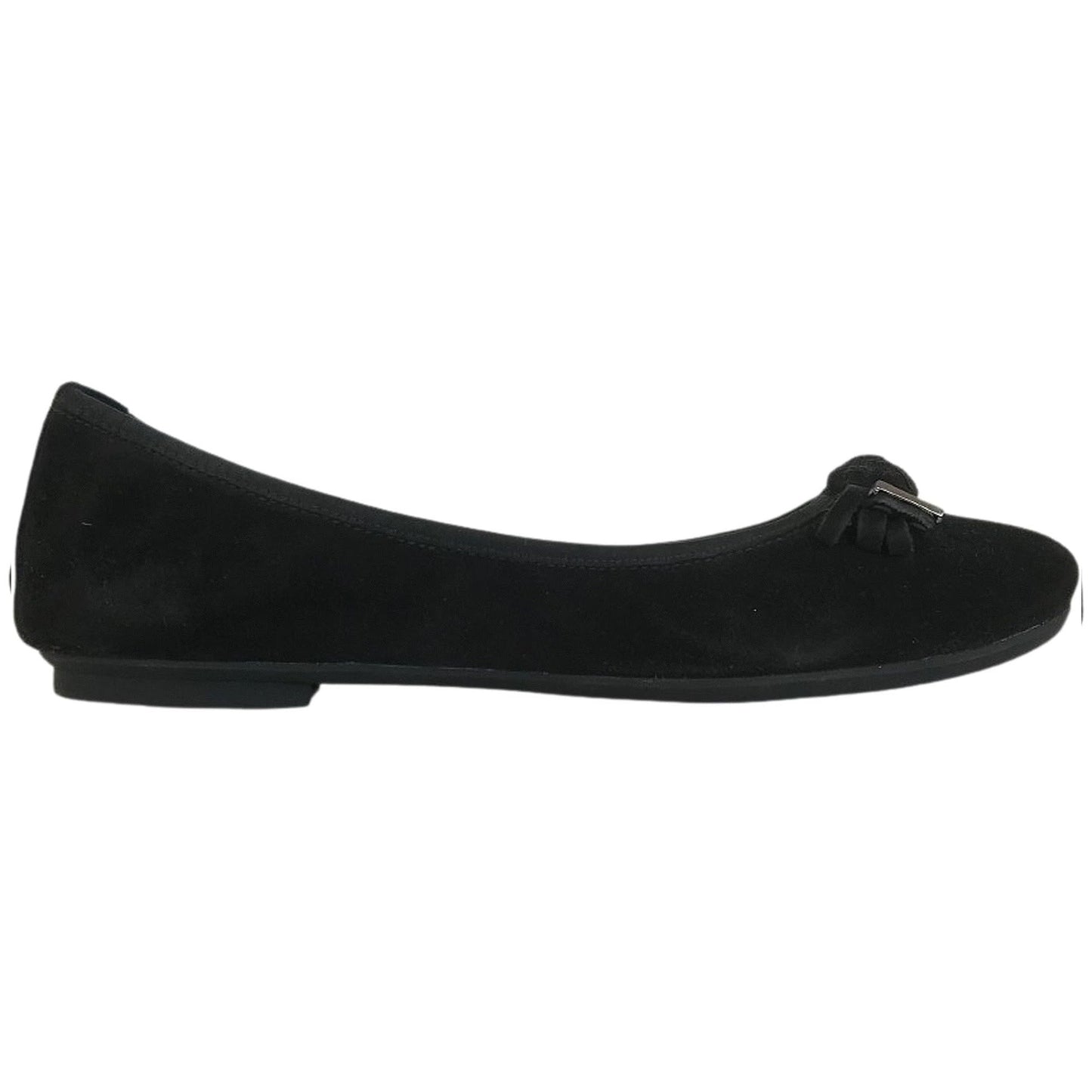 NeroGiardini Ballerine A005065D in Vera Pelle Scamosciata, Nero con Fiocco
