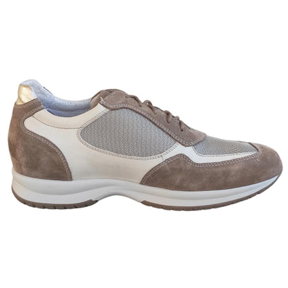 Sneakers Uomo NeroGiardini P100530U Vera Pelle e camoscio Bianco Crema e Castoro - 42 EU