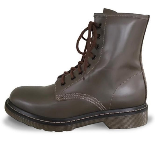 Anfibi Donna NeroGiardini A311040D - Vera Pelle Abrasivata, Tacco Basso, Cerniera Laterale, Verdegris Militare