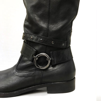 Stivali Cavallerizza Donna NeroGiardini A207991D Vera pelle, Tacco basso, Cerniera Zip, Borchie - Colore Nero