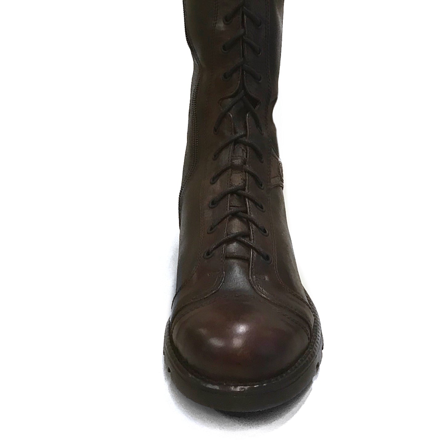 Stivali Anfibi Donna NeroGiardini Stivale 00460 Vera Pelle, Fondo Gomma, Cerniera Zip, Lacci, Marrone Testa di Moro - Numero 39 ( EU)