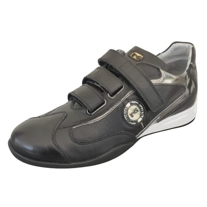Sneakers Uomo con strappo NeroGiardini 07668 Naplak Nero riporti specchiati - 42 EU