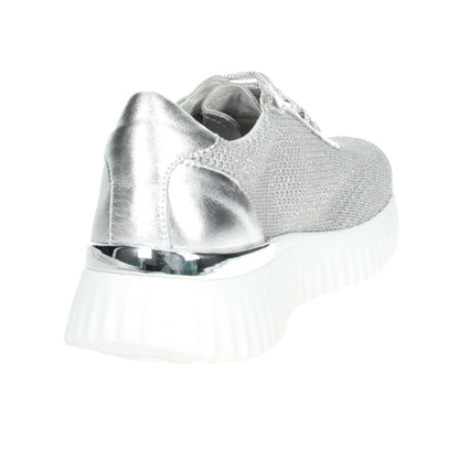 Cinzia Soft Sneakers Donna Grigio Argento Tessuto Platform Bianco Iv16553