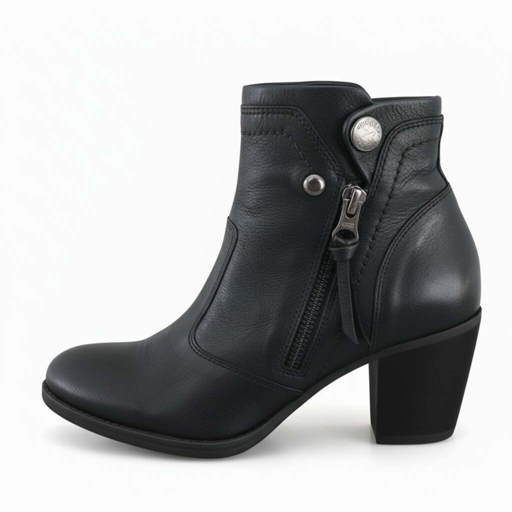 Stivaletti Neri Donna NeroGiardini A615980D - Tacco 6 cm, Vera Pelle, Cerniera Laterale - Numero 37