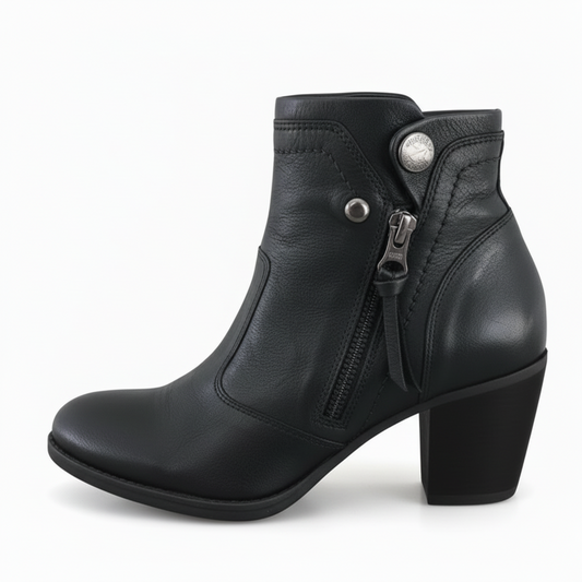 Stivaletti Neri Donna NeroGiardini A615980D - Tacco 6 cm, Vera Pelle, Cerniera Laterale - Numero 37