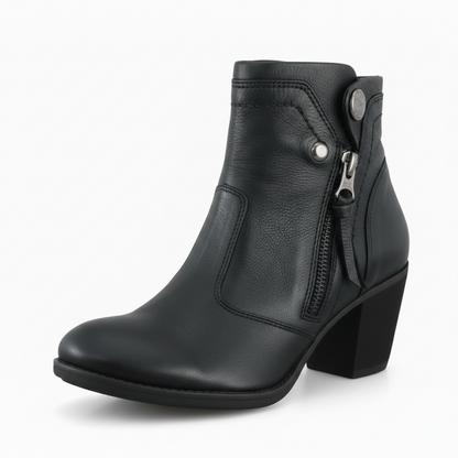 Stivaletti Neri Donna NeroGiardini A615980D - Tacco 6 cm, Vera Pelle, Cerniera Laterale - Numero 37