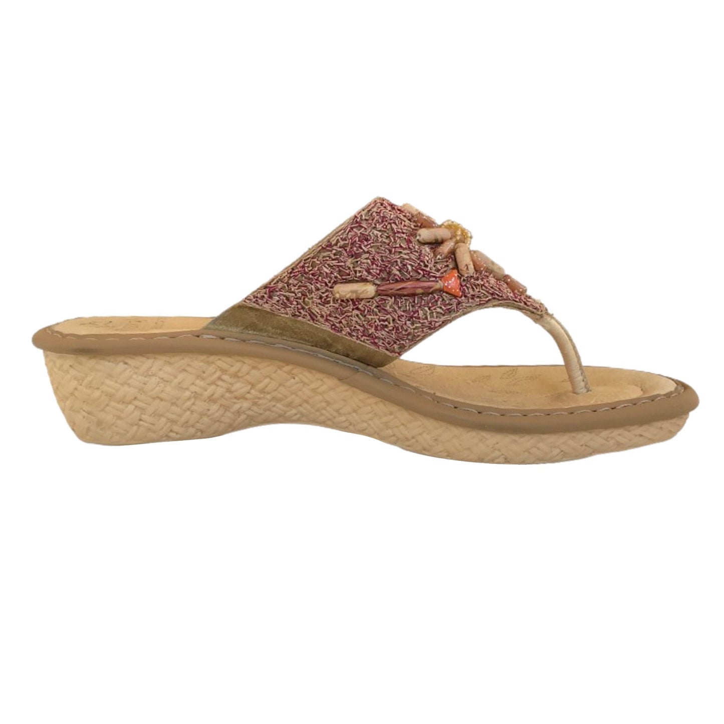 Ciabatte FlyFlot Beige Motivo Mare Vera Pelle