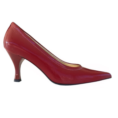 Décolleté a punta NeroGiardini 00400 Vera Pelle in Vernice Rosso Bordeaux